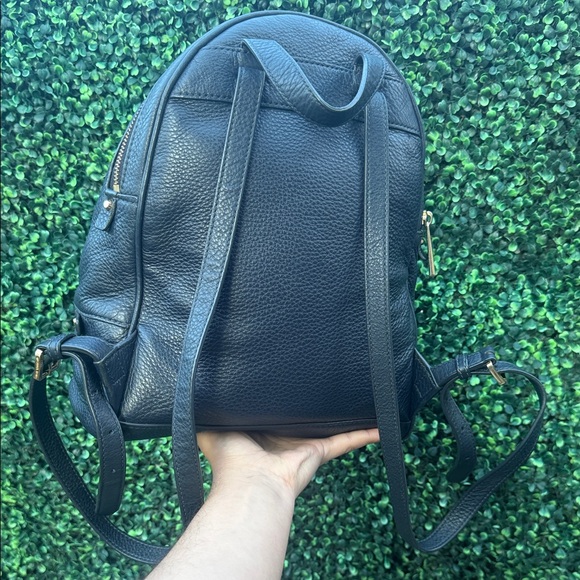 Michael Kors Dark Navy Blue Pebbled Leather Backpack - Picture 2 of 7